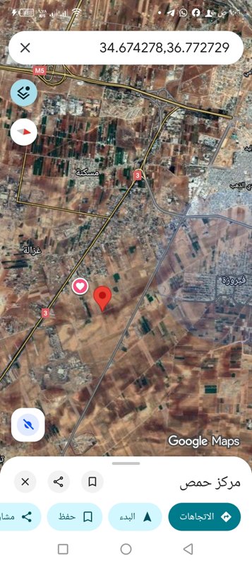 أرض زراعية طريق الخطلاء بين مفرق فيروزة وتدمر جديدي